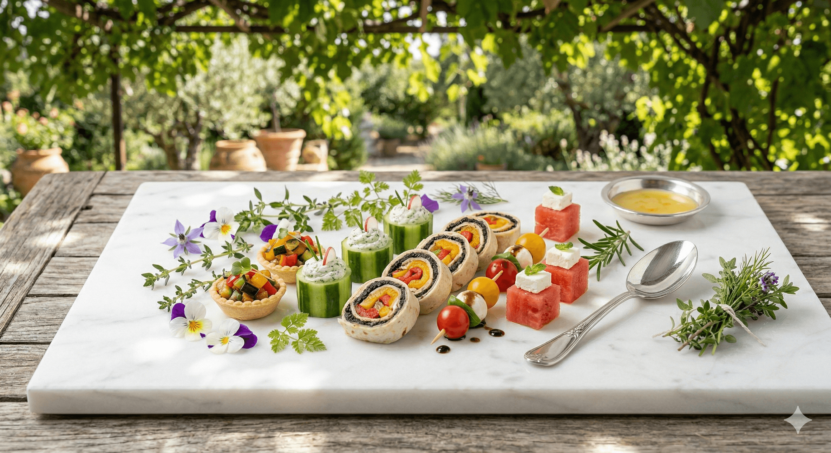 Le jardin d'ete en canapes